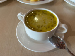 Zupa brokułowa oraz dorsz panierowany